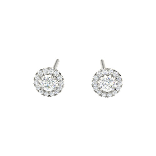 Classic Diamond Halo Stud Earrings