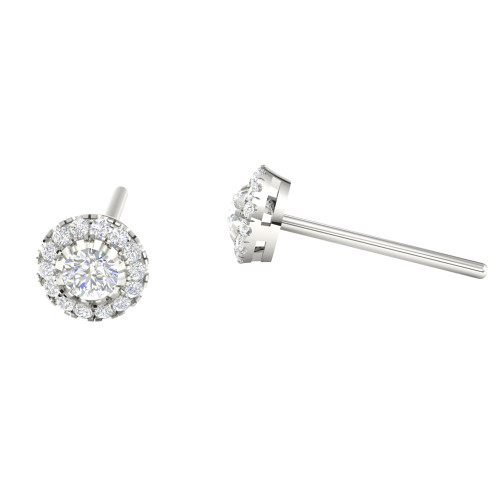 Classic Diamond Halo Stud Earrings