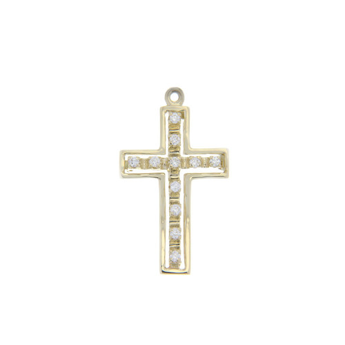 Diamond  & Yellow Gold Unique Cross 14K