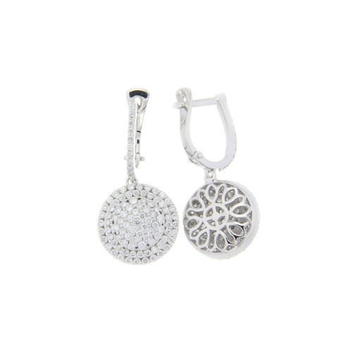 Double Halo Cluster Diamond Drop Earrings