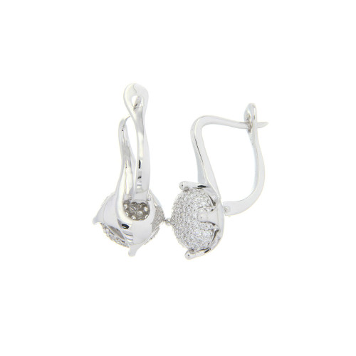 Gold Ball Diamond Hoop Earrings