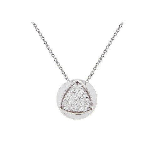 Diamond Halogen Disc Necklace In 18K