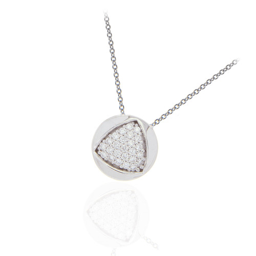 Diamond Halogen Disc Necklace In 18K