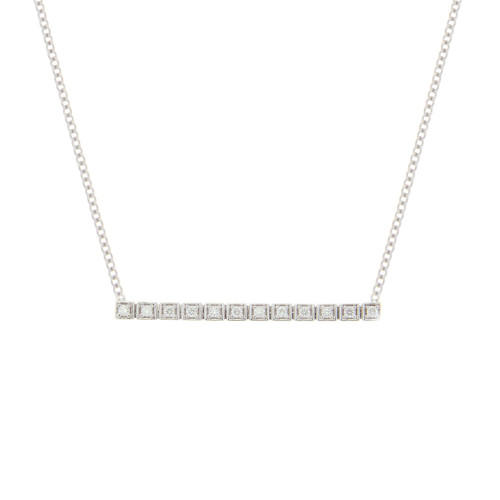 Diamond Bar Necklace In 18K Gold