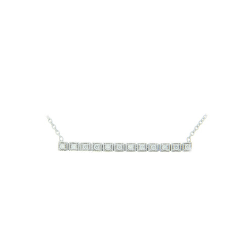 Diamond Bar Necklace In 18K Gold