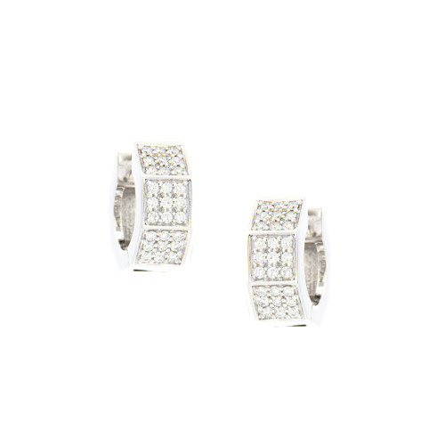 Eight Facet Diamond Earrings In 18K White Gold