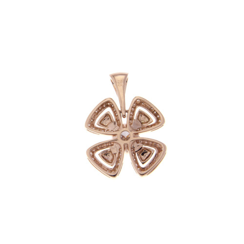 Lucky Clover Pendant In 18K Rose Gold & Diamond