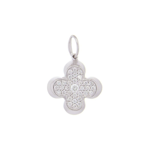 Charmed Clover Pendant In White Gold & Diamond 