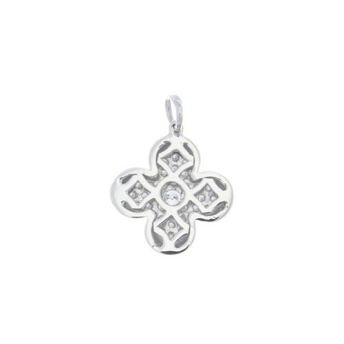 Charmed Clover Pendant In White Gold & Diamond 