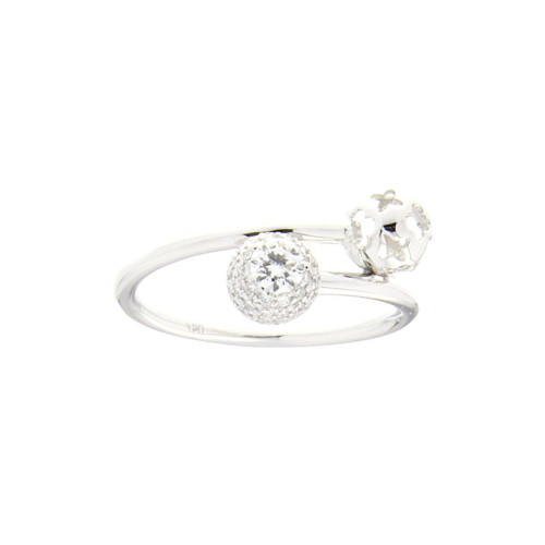 Diamond And Gold Open Ring