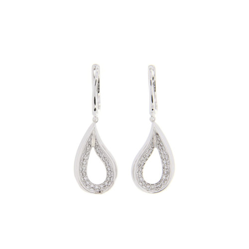 Elegant Diamond Drop Earrings In White Gold