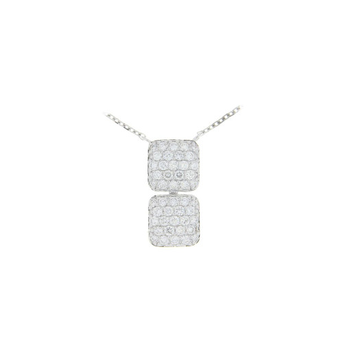 Double Square Diamond And Gold Pendant