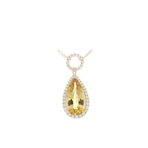 Ornate Citrine and Diamond Necklace