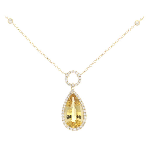 Ornate Citrine and Diamond Necklace