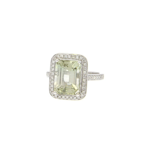 Green Tourmaline And Diamond Ring