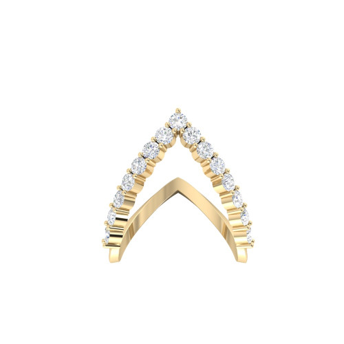 Chevron Ring In Diamond 18K Yellow Gold