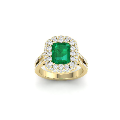 Novel Diamond & Emerald Ring