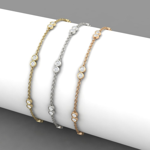 Twin Diamond Chain Link Bracelet