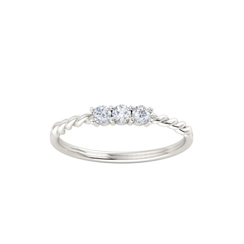 Diamond & Dot Engagement Ring In White Gold