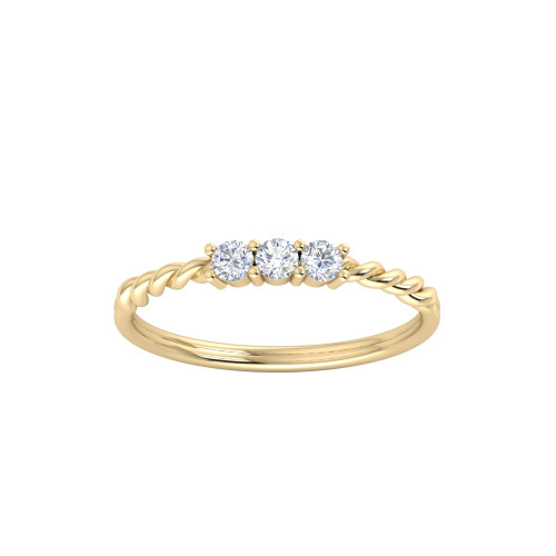 Diamond & Dot Engagement Ring In Yellow Gold