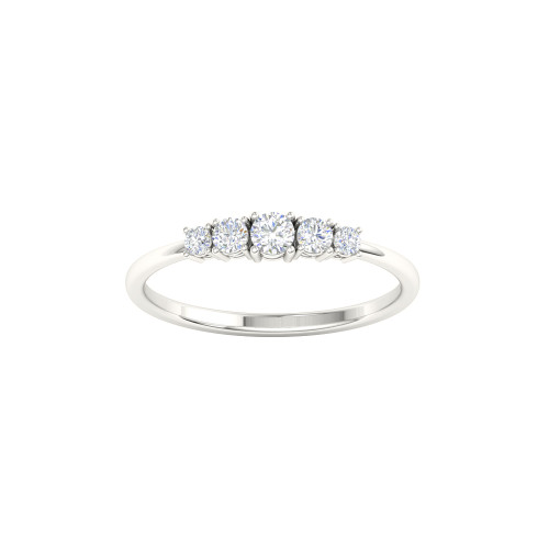 Five Stone Adorable Ring in White Gold