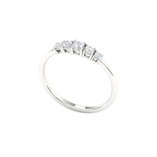 Five Stone Adorable Ring in White Gold