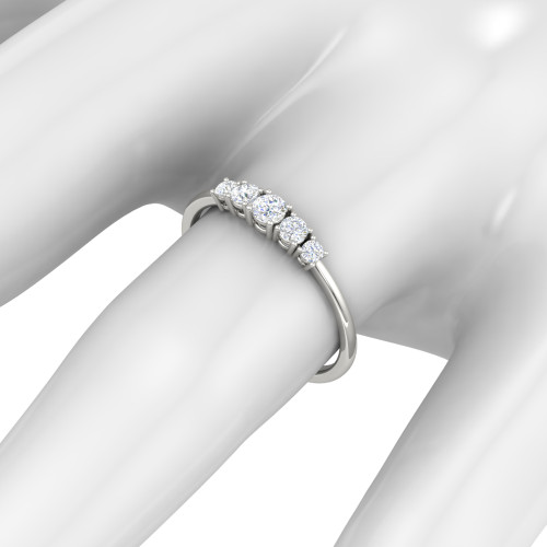 Five Stone Adorable Ring in White Gold