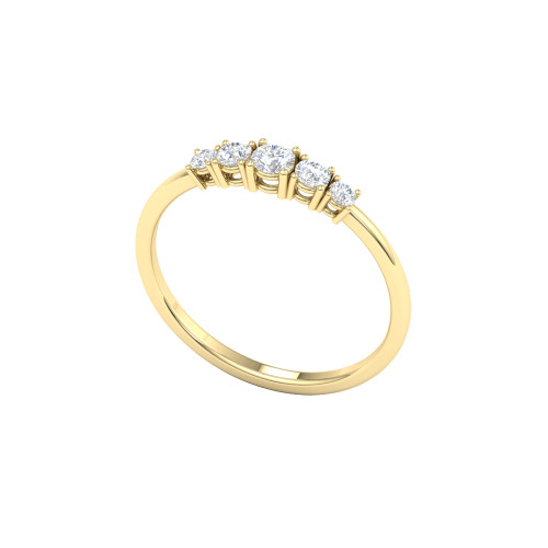 Five Stone Adorable Ring in Yellow Gold