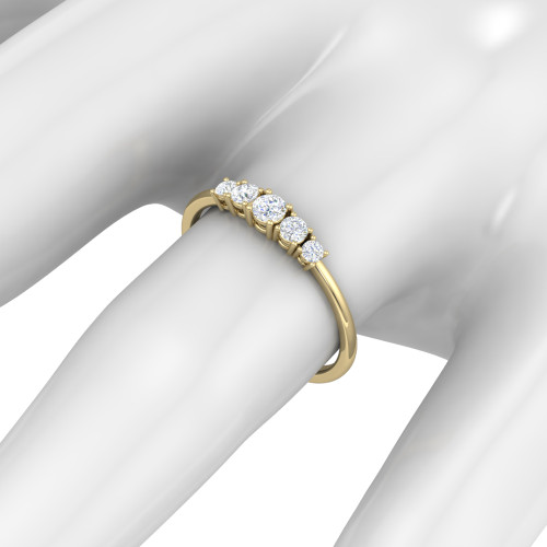 Five Stone Adorable Ring in Yellow Gold