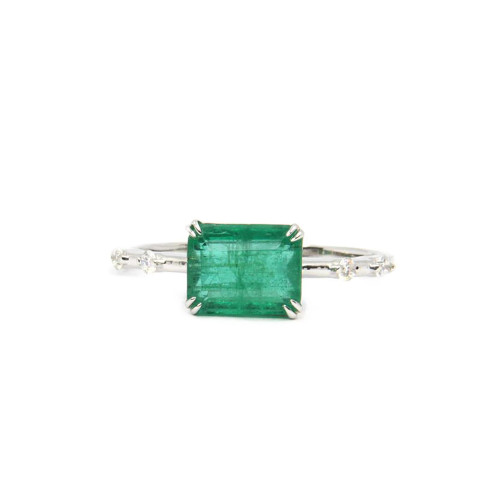 Conventional Emerald and Diamond Ring