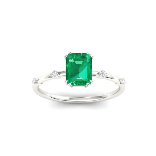 Conventional Emerald and Diamond Ring