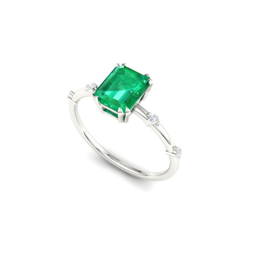 Conventional Emerald and Diamond Ring