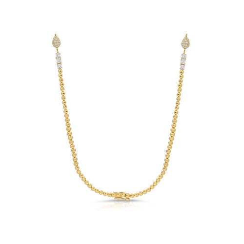 Geometric Diamond And 18K Gold Necklace