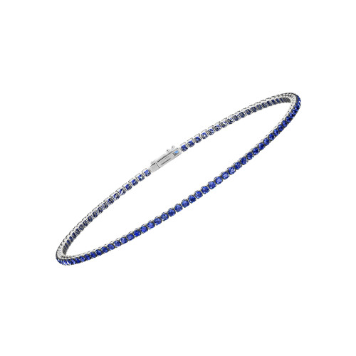 Single Line Ultra Light Tennis Bracelet In Blue Sapphire (1.50mm)