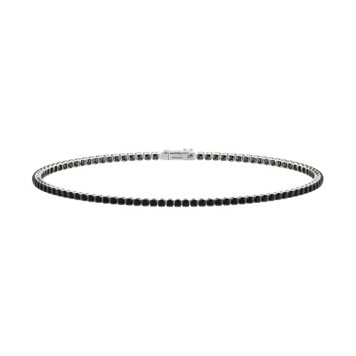 Single Line Ultra Light Tennis Bracelet In Black Diamond (1.50mm)