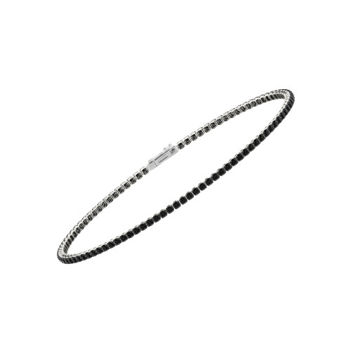 Single Line Ultra Light Tennis Bracelet In Black Diamond (1.50mm)