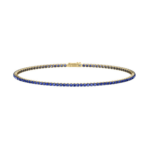 Single Line Ultra Light Tennis Bracelet In Blue Sapphire (1.50mm)