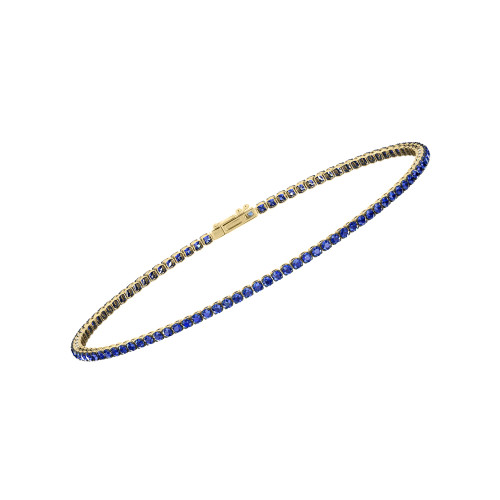 Single Line Ultra Light Tennis Bracelet In Blue Sapphire (1.50mm)