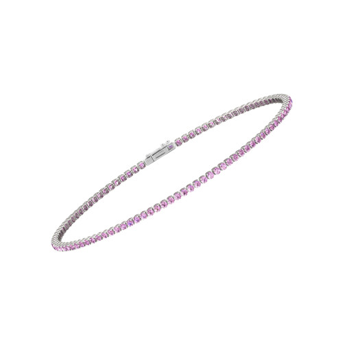 Single Line Ultra Light Tennis Bracelet In Pink Sapphire (1.50mm)