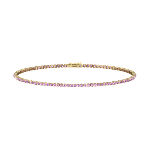 Single Line Ultra Light Tennis Bracelet In Pink Sapphire (1.50mm)