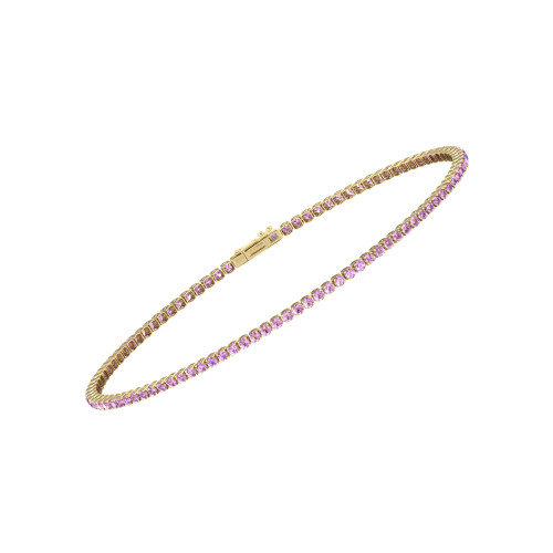 Single Line Ultra Light Tennis Bracelet In Pink Sapphire (1.50mm)