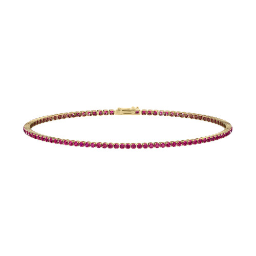 Single Line Ultra Light Tennis Bracelet In Ruby (1.50mm)