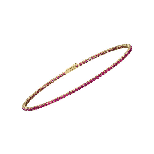 Single Line Ultra Light Tennis Bracelet In Ruby (1.50mm)