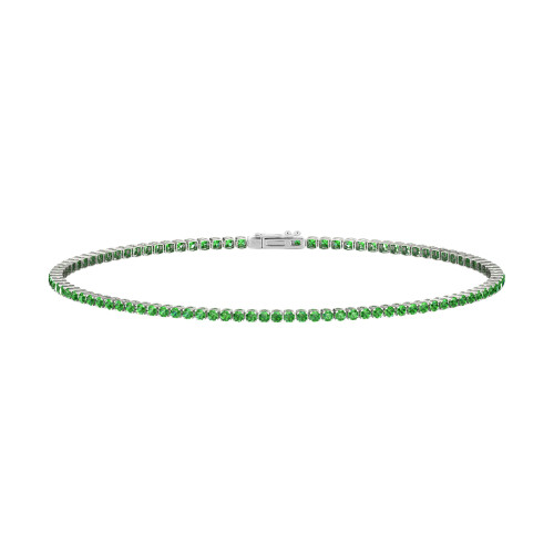 Single Line Ultra Light Tennis Bracelet In Tsavorite (1.50mm)