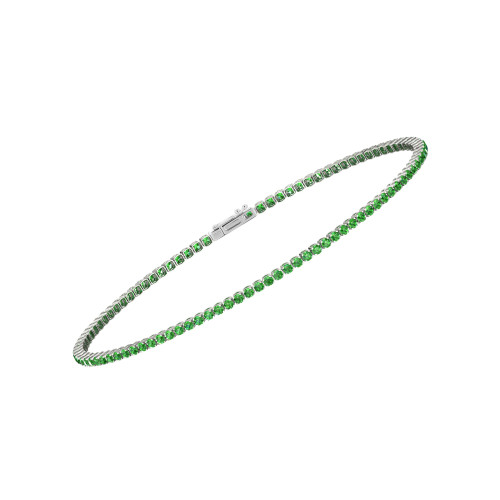 Single Line Ultra Light Tennis Bracelet In Tsavorite (1.50mm)