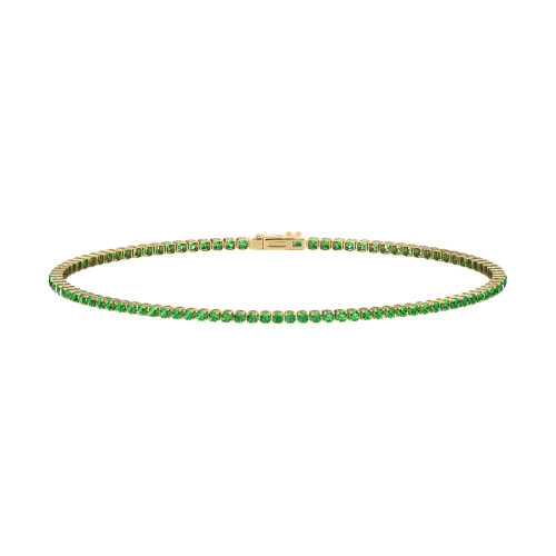 Single Line Ultra Light Tennis Bracelet In Tsavorite (1.50mm)