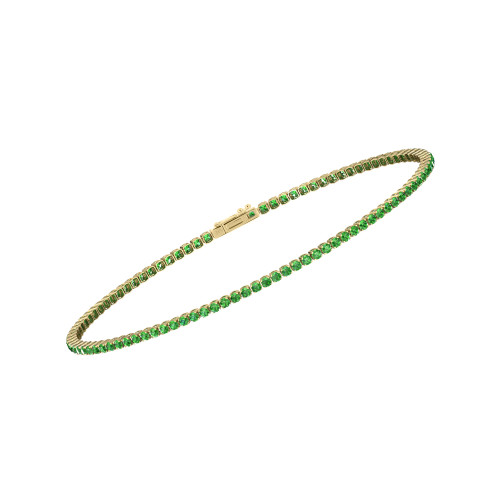 Single Line Ultra Light Tennis Bracelet In Tsavorite (1.50mm)