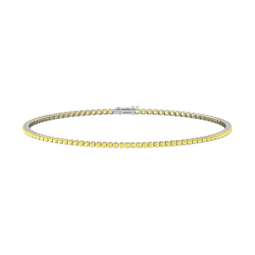 Single Line Ultra Light Tennis Bracelet In Yellow Sapphire (1.50mm)