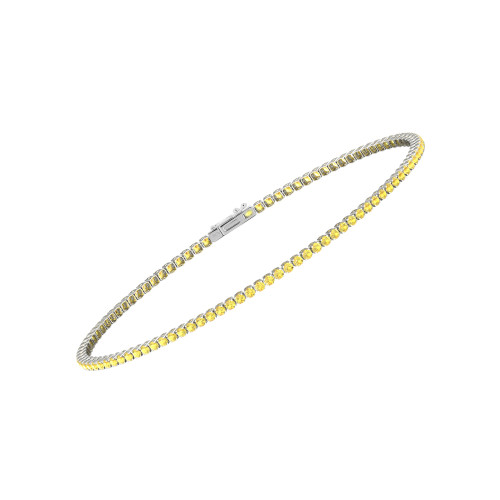 Single Line Ultra Light Tennis Bracelet In Yellow Sapphire (1.50mm)