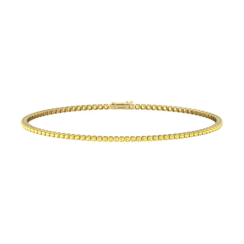 Single Line Ultra Light Tennis Bracelet In Yellow Sapphire (1.50mm)